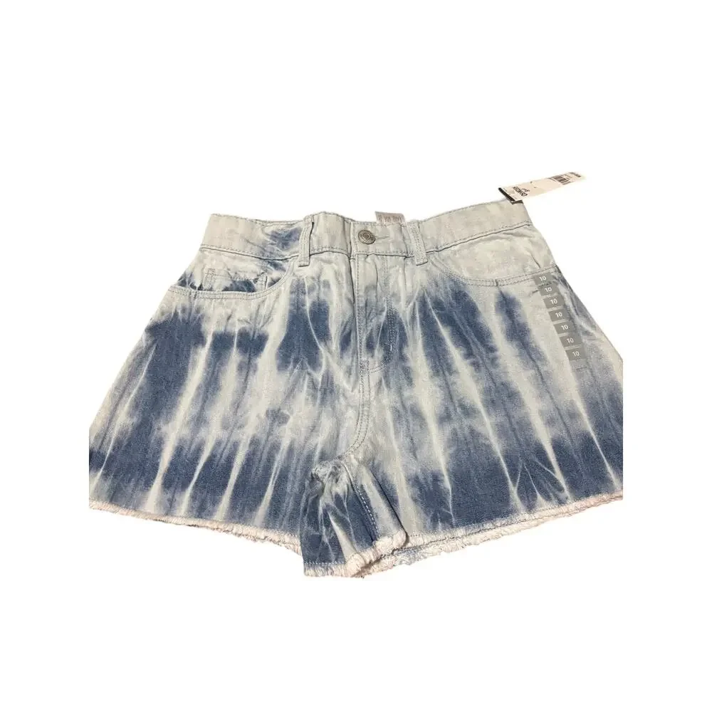 Oshkosh B’Gosh 10 denim tie dye 100 cotton shorts adjustable waist nwt